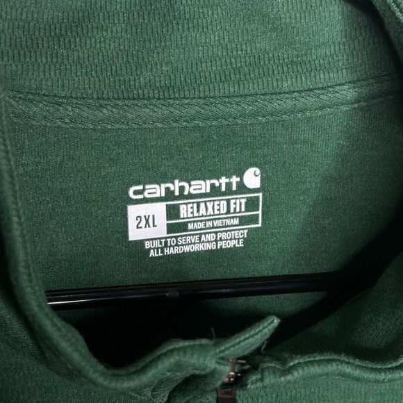 Carhartt 1/4 Zip Pullover Teal Jacket Relaxed Fit Size 2XL - Picture 4 of 4